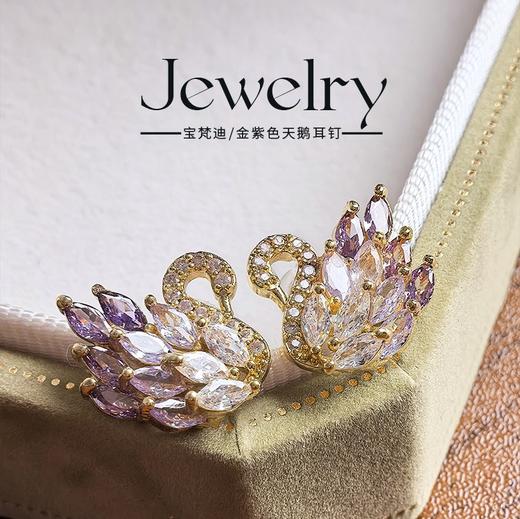 BAOFANDI宝梵迪精致轻奢满钻天鹅耳钉个性超闪时尚气质百搭耳钉BF 商品图0