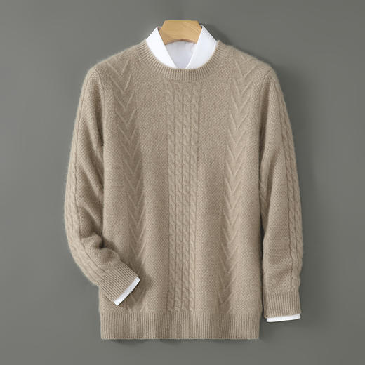【清河羊毛羊绒专场】鹿展802 男士圆领羊毛衫 100%羊毛 商品图1