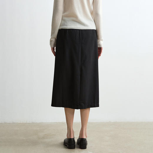 ROMI STUDIO“法式优雅”羊毛混纺斜纹肌理感直筒廓形半裙 431X1052 商品图0