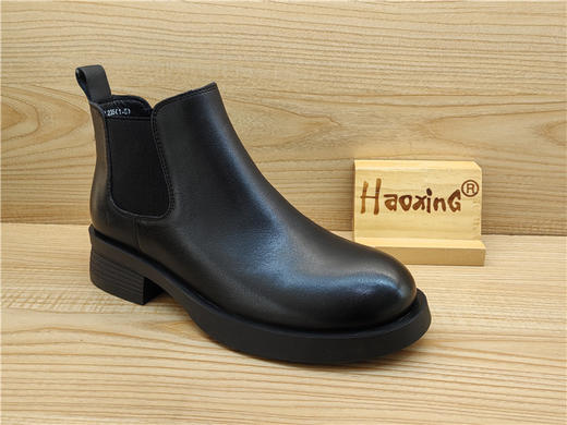 2024豪行冬款专柜正品真皮短靴时尚舒适百搭低跟女单靴24438291 商品图0