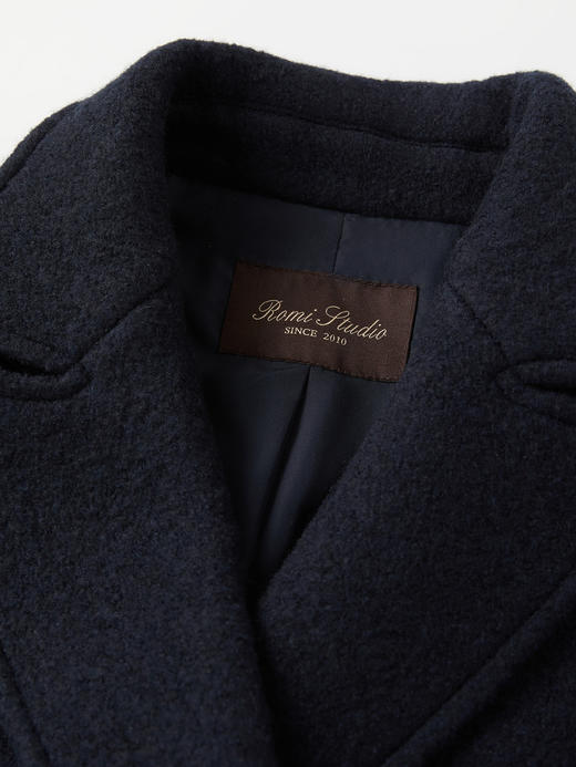 ROMI STUDIO“棕标甄选”100%绵羊毛双排扣宽松大衣外套RW24WWG0011【现货】 商品图9