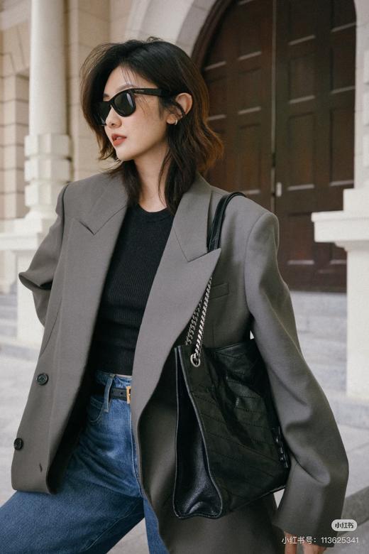 秋冬新款油蜡皮菱格链条托特包高级感大容量女包慵懒风轻奢百搭潮 商品图7