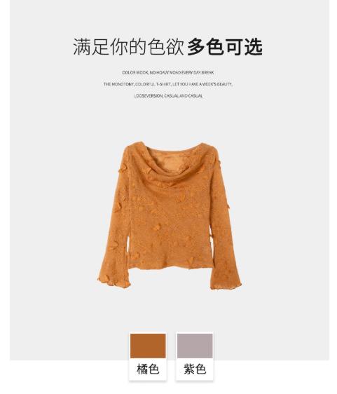 【门店同款】ENJOY秋季“浮光织影”提花微透上衣 164293073 商品图5