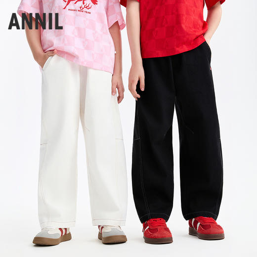 【新年波】男女童全腰梭织单裤春季新款安奈儿童装EM616502 商品图1