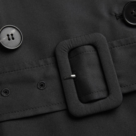 ROMI STUDIO 100%桑蚕丝双排扣翻领收腰长款风衣外套 RWCAWG4751 商品图6