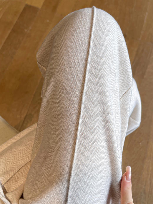 现货【YW】无忧购 人字纹松紧腰中线柔软舒适加绒阔腿裤Z775（截单后7天发货) 商品图3