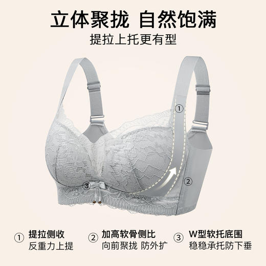 【298选3】A2-💟【A-B杯】【小胸聚拢显大】性感蕾丝女士内衣上托收副乳调整型无钢圈文胸罩  时秋晴雨 /璀璨星语【小胸-蕾丝】 商品图2