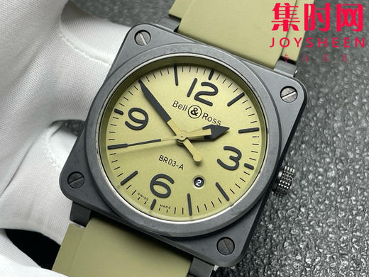 BR-柏莱士INSTRUMENTS系列BR0392 青铜壳BR-0392 “牛油果绿” 方形男士腕表 陶瓷壳搭配天然橡胶表带 商品图3