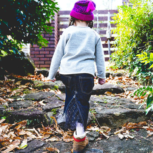 日本G2H童装 GO TO HOLLYWOOD 丹宁亮面蕾丝牛仔半身裙 商品图4