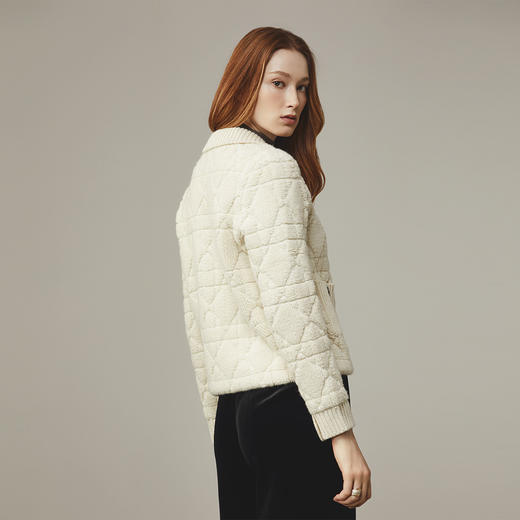 刘一一&COCO ZONE100%羊毛早秋翻领针织外套经典开衫 23C29839 商品图1