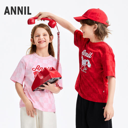 【新年波】男女童圆领短袖针织衫夏季新款安奈儿童装EM621506 商品图2