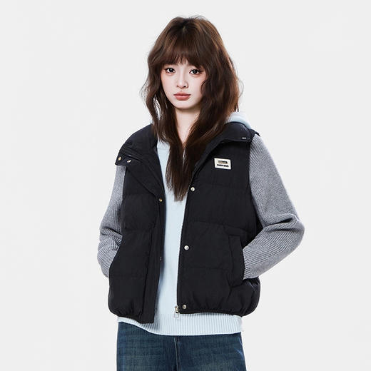 半身缘女装 冬季立领保暖无袖坎肩棉马夹背心254113U02040113 商品图5