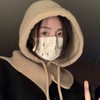 【百搭显脸小！披肩一体帽】毛绒绒的，脖颈双纽扣，可自由拆解，穿戴更方便，围脖一体帽子女秋冬季保暖护耳毛线针织帽新款。rc 商品缩略图6