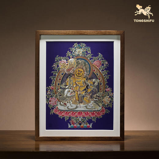 铜师傅 手工錾刻 铜雕画《财宝天王（桌面）》客厅桌面装饰画 商品图0