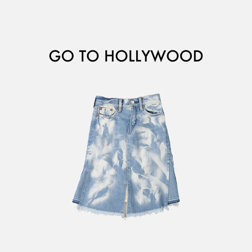 日本G2H童装 GO TO HOLLYWOOD 丹宁亮面蕾丝牛仔半身裙 商品图0