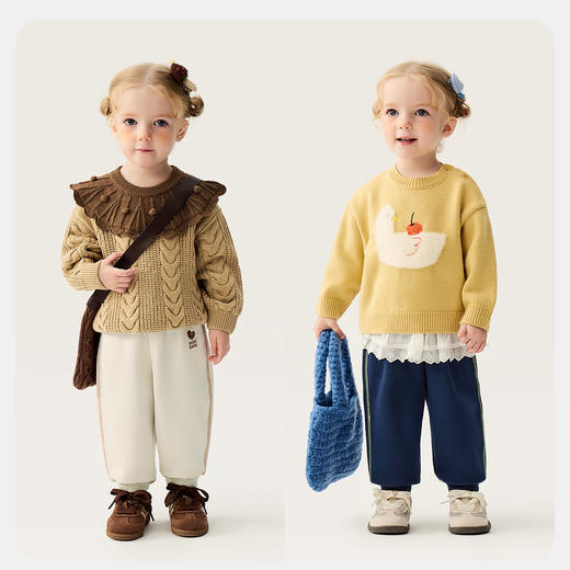 迷你巴拉男女童裤子2025冬新品宽松宝宝婴儿长裤 商品图2