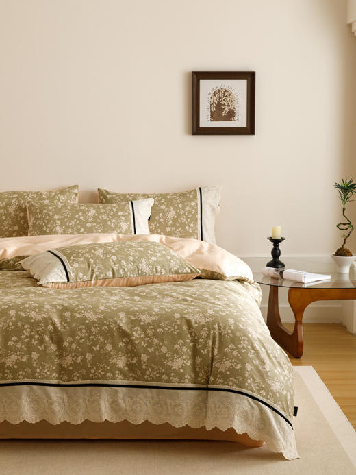 丝享全棉纯棉提花小法式镂空花边四件套卧室儿童成人通用 商品图6