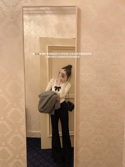 金蘑菇菇 菇式刚需瘦瘦牛 / 弹力包裹感 加绒显瘦黑色牛仔裤 商品图6