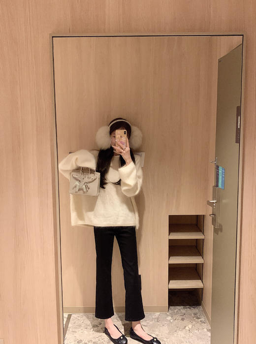 金蘑菇菇 菇式刚需瘦瘦牛 / 弹力包裹感 加绒显瘦黑色牛仔裤 商品图3