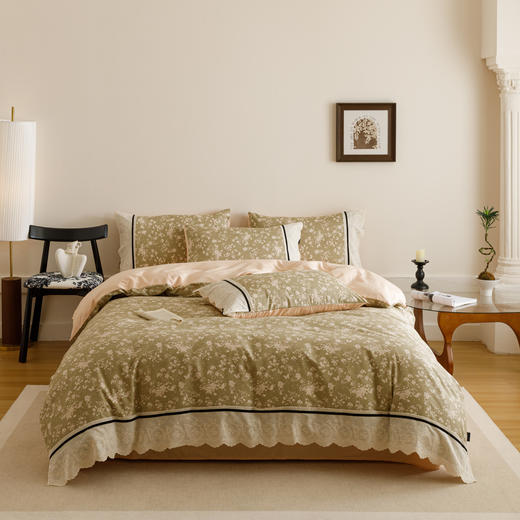 丝享全棉纯棉提花小法式镂空花边四件套卧室儿童成人通用 商品图8