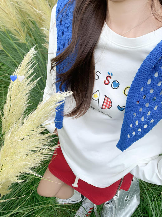 【110元任选2件】现货！韩系彩色涂鸦印花圆领设计长袖 商品图6