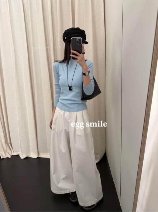 😍自留推荐❗️巨划算❗️堪比羊绒触感的打底衫👉【𝐞𝐠𝐠𝐬𝐦𝐢𝐥𝐞拼接半高领打底】 ⚠️炒鸡好看的打底衫❗️比普通基础款更具辨识度高版本 表面绒绒感 上身好舒服 🌺真的绝了～ 商品图5