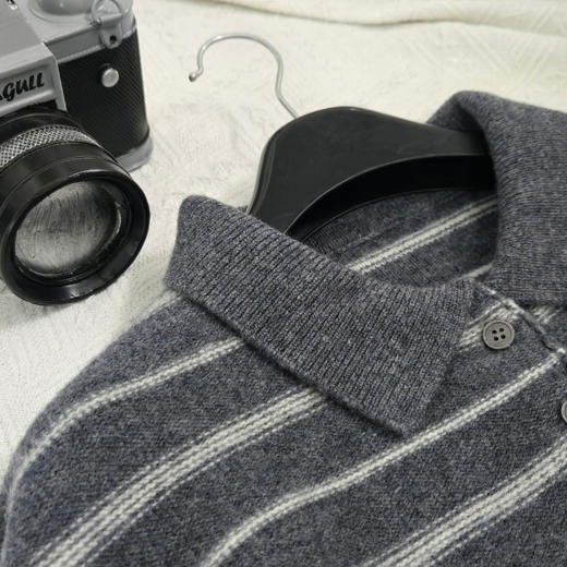 🌺【MOMOTIABIN翻领撞色条纹羊毛衫DBTHJZYMB2535】🌟解锁ins博主高级感穿搭密码🔑救命！⁩这件毛衣也太太太韩了吧！⁮ 随手一穿就是ins博主同款氛围感 商品图2