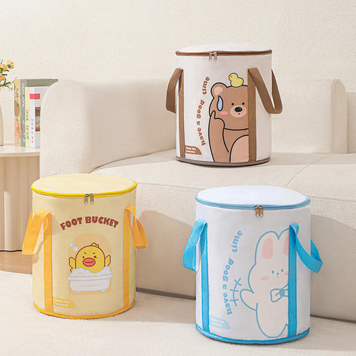 【可折叠❗️创意卡通泡脚桶】随心所欲「私人足浴SPA」无需繁琐安装，美美泡个热水脚，多层铝膜保温带盖，户外防水便携可折叠泡脚桶 商品图0