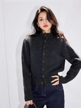 🌺【MOMOTIABIN立领花纱羊毛开衫DBTHJZYMB111】❄秋冬穿搭鼎流🗓很显白抬肤色 自带老钱气质~撑起整个冬天氛围感🎄各大博主几乎人手一件📺网上同等质量基本都在300左右💰