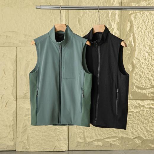 机能户外3D立体裁剪薄绒内里秋冬男士立领梭织防风立领保暖马甲 商品图0