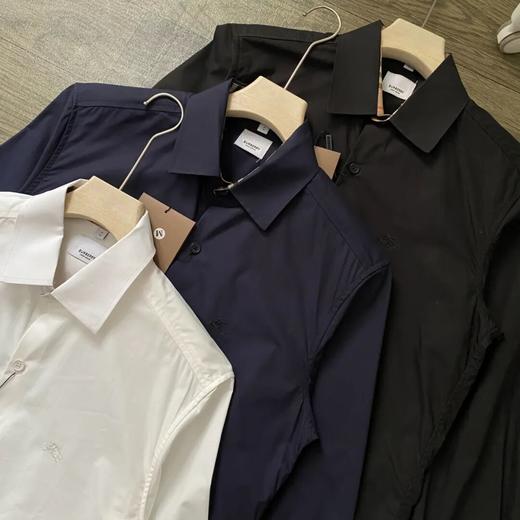 Bur男士纯色简约战马刺绣长袖衬衫 商品图1