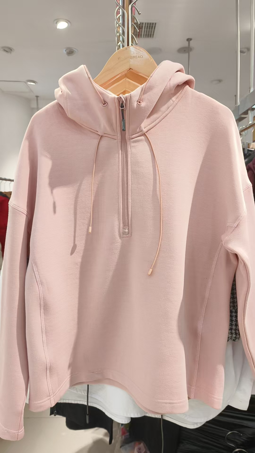 【小蛮腰 暖皮儿】水淼2025冬新品弹力加绒柔软保暖拉链连帽柔软卫衣帽衫1796