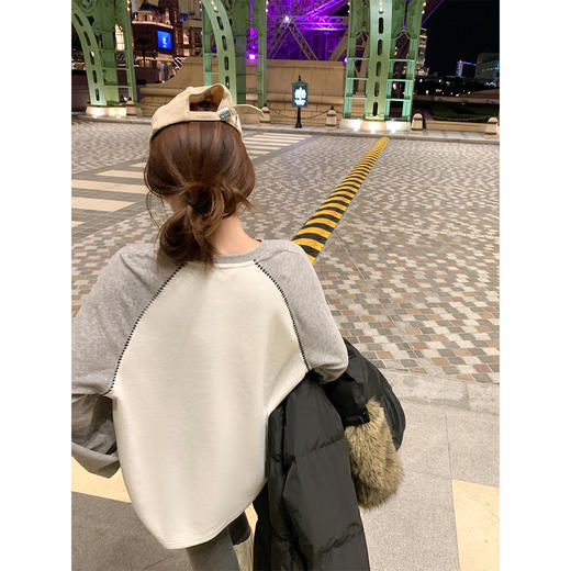 <曾小咸推荐>2.21现货秒杀 ！微信超特价！韩系拼色打底长袖T恤 日常129.99 立减60 秒杀69.99！！ 商品图3