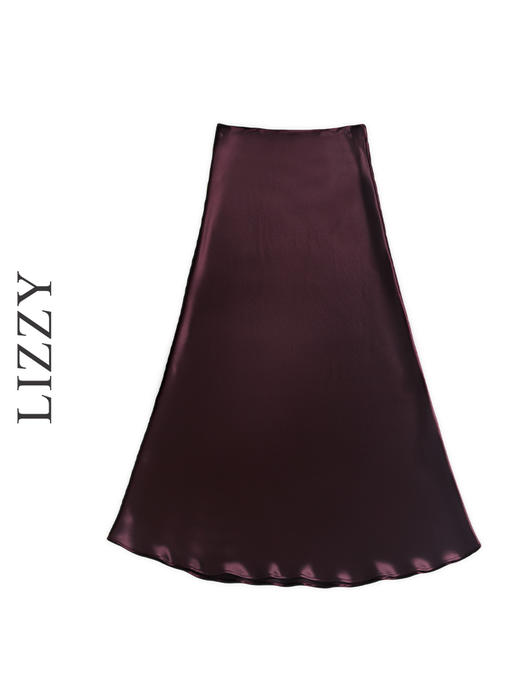LIZZY优雅时尚百搭简约醋酸长裙8174 商品图4