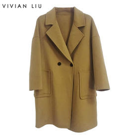 VIVIAN LIU薇薇安刘A2559306秋季女装新款翻领宽松贴兜大衣