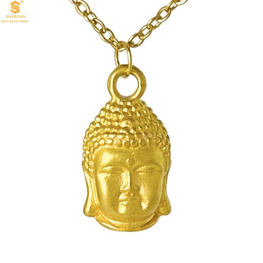 【品牌授权】【香港周六福】黄金钻石首饰 5D足金吊坠佛头（附赠K金项链） 商品图0