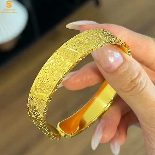 【品牌授权】【香港周六福】K金吉言碎冰冰暴富开口手镯 商品图1