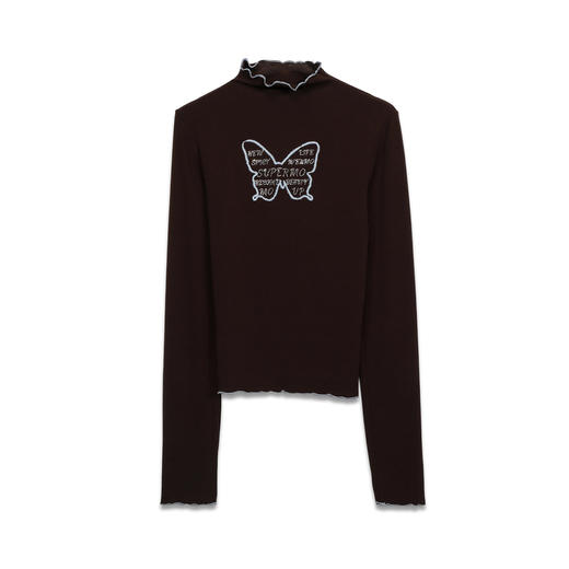 甜酷风蝴蝶半高领基本款羊绒T恤-纪念日百货门店同款166394863 商品图4