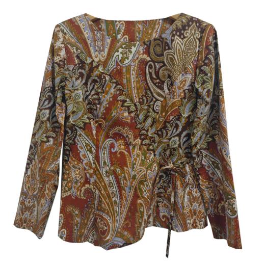 VIVIAN LIU薇薇安刘F2543002秋季女装新款腰间系带印花上衣 商品图1