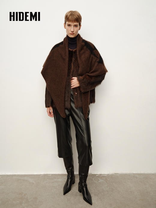 HIDEMI 大秀款进口绵羊皮极简6.5分裤喇叭皮裤 商品图5