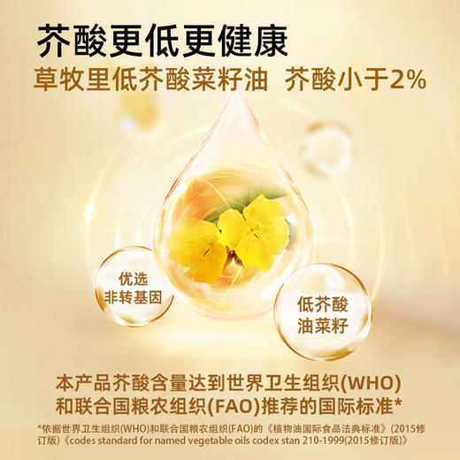 【健康无油烟】草牧里 低芥酸菜籽甘油二酯油 250ml*2瓶/盒 轻酯好营养 商品图2