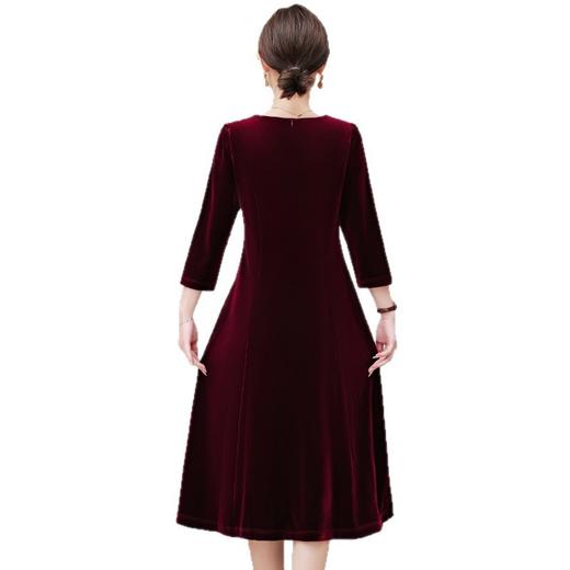 AHM yqwl5676丝绒礼服时尚复古小个子显瘦连衣裙 商品图4