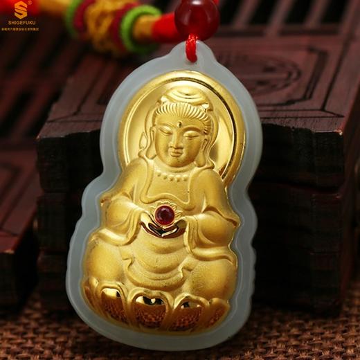 【品牌授权】【香港周六福】黄金钻石首饰  金镶玉-大宝石观音 商品图0