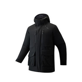 安踏中长款羽绒服秋冬新款男士棉服保暖加绒连帽外套 152516901