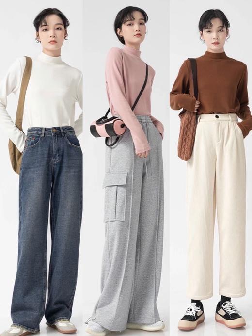 【限时福利 买一送一 德芙小立领】升级款限时特惠 穿了跟没穿一样 奶乎乎软绵绵 半高领面膜衫女内搭秋冬磨毛打底衫修身保暖外穿长袖T恤百搭上衣 商品图0