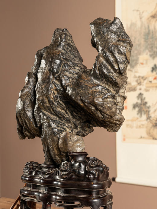 清	灵璧石文房赏石（红木座） 商品图2