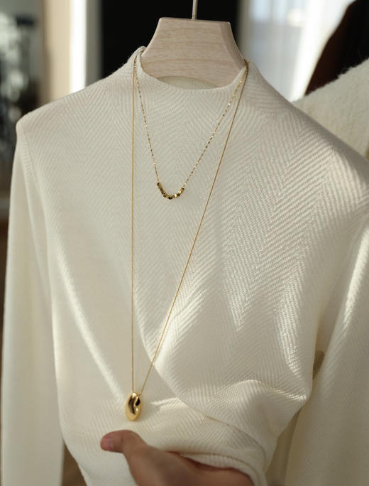 可机洗！60支超细精纺全羊毛衫鱼骨纹显瘦无缝针织衫女秋新款！ 商品图0