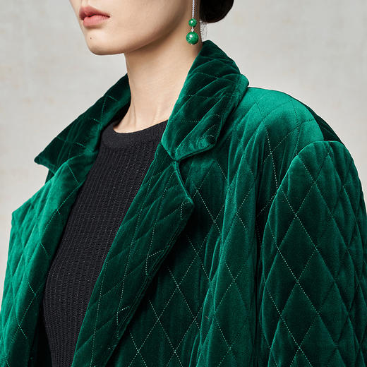 【林栖设计小店】丝绒棉衣宽松显瘦2025秋冬新款长款大衣女1954047 商品图3