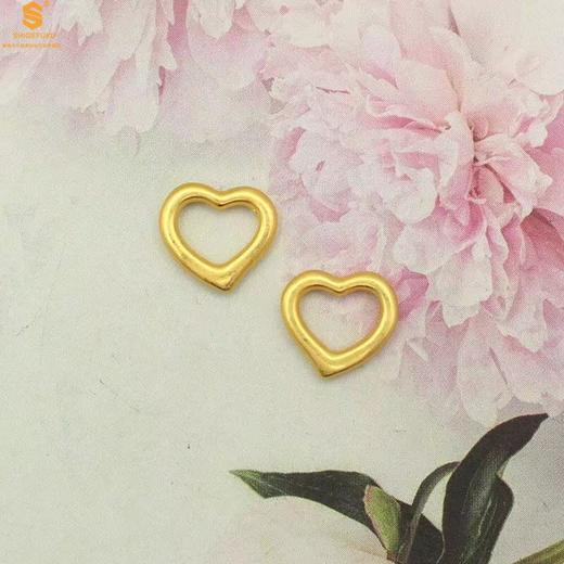 【品牌授权】【香港周六福】黄金钻石首饰 5D足金吊坠爱心（附赠K金项链） 商品图4