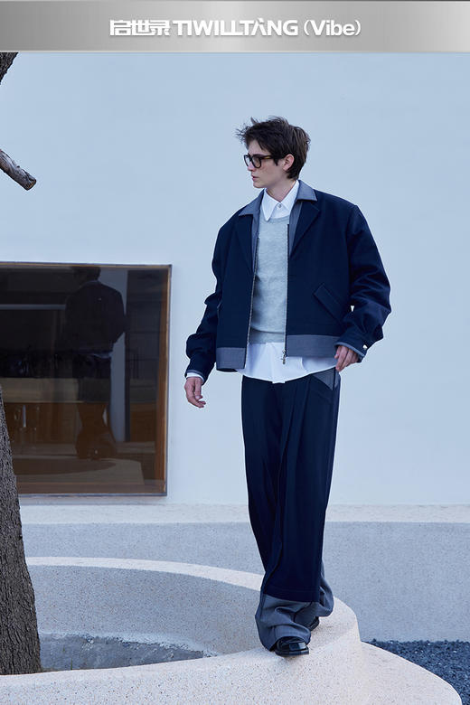 启世录TIWILLTANG“羿隙净域”型叠拼驳领牛仔夹克 商品图5